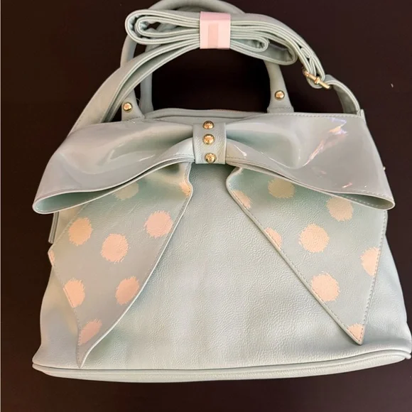 Betsey Johnson Mint Green Bow/Sky Blue Crossbody and Satchel - Picture 2 of 2